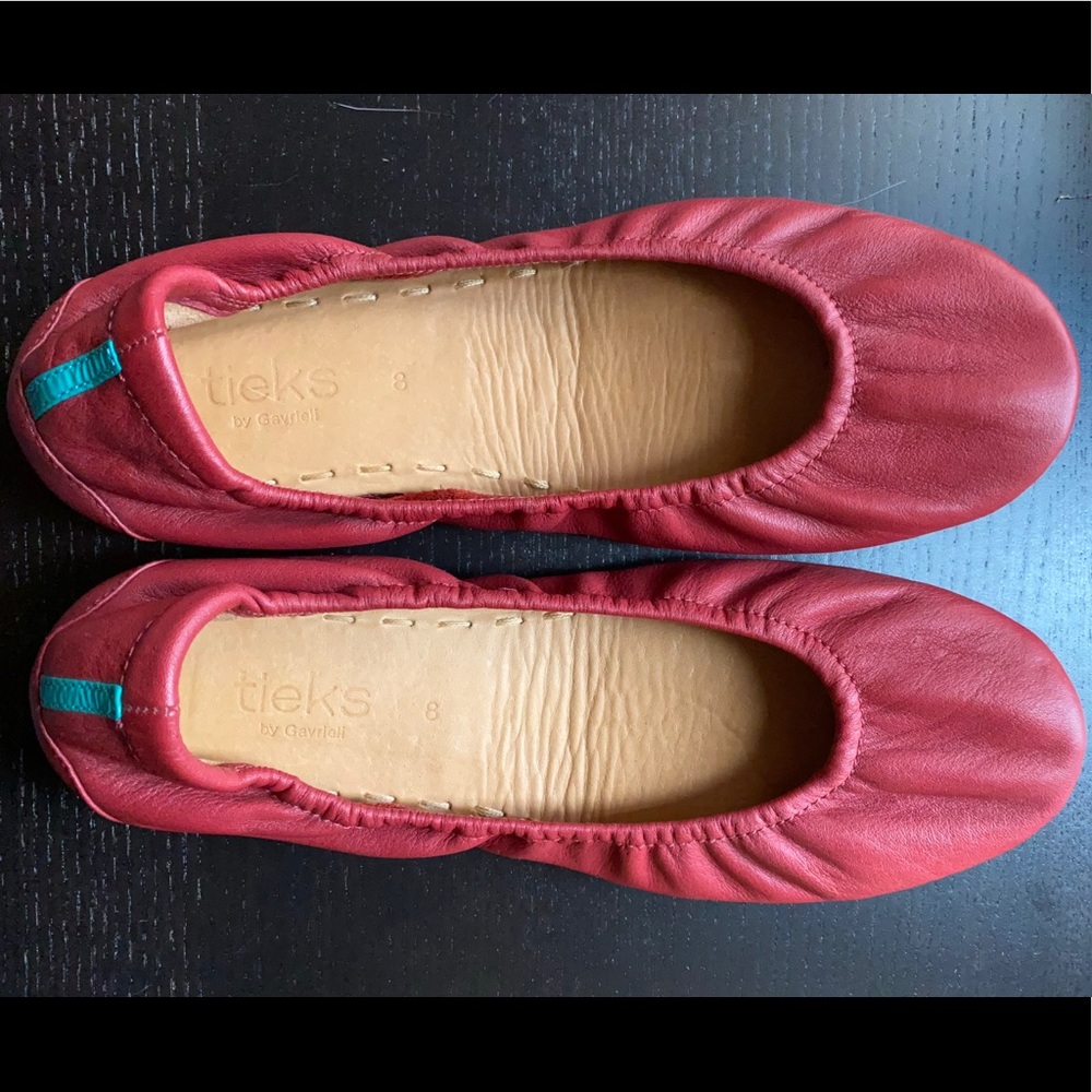 Authentic Tieks’ Cardinal Red Ballet Flats